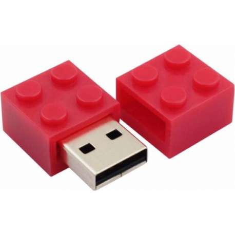 LeuksteWinkeltje USB stick 8 GB - Lego blokje - rood