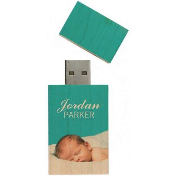 Rechthoek hout kleur usb stick foto bedrukken 16gb