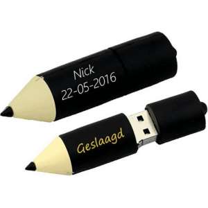 Potlood vorm usb stick met naam 16GB