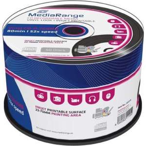 MediaRange CD-R 700 MB Inkjet Printable Black Vinyl 50 stuks