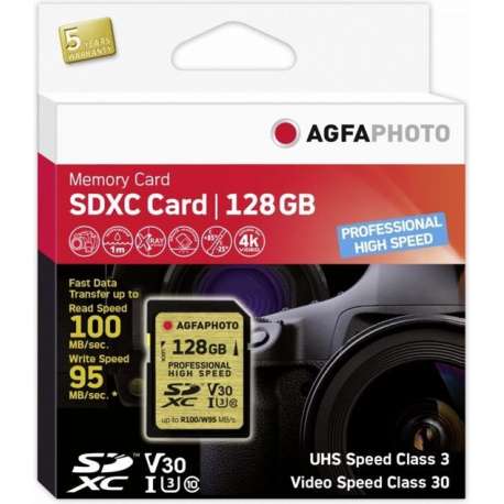 AgfaPhoto-SDXC-UHS-I-128GB-Professional-High-Speed-U3-V30