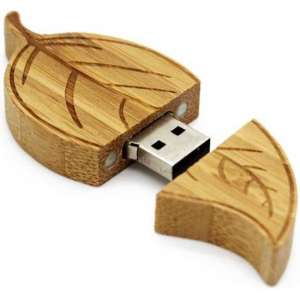 Hout blad usb stick 8gb -1 jaar garantie – A graden klasse chip