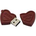 Chocolade hart usb stick 8GB -1 jaar garantie – A graden klasse chip