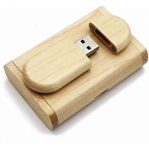 Ovaal hout usb stick in hout doos 32GB