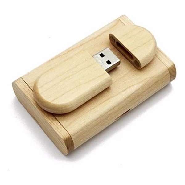 Ovaal hout usb stick in hout doos 32GB