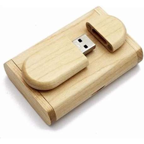 Ovaal hout usb stick in hout doos 32GB