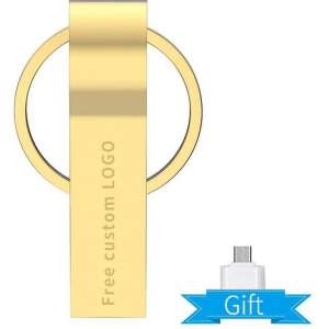 Revamp USB 3.0 64GB flash drive metallic goud met verloopstuk naar mini USB -C