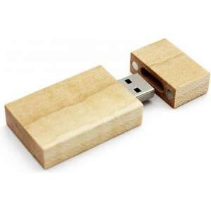 Rechthoek hout usb stick 8gb -1 jaar garantie – A graden klasse chip