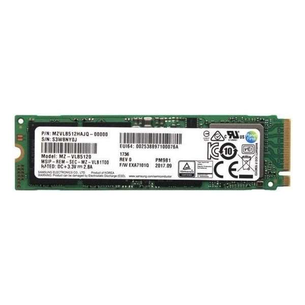 Samsung PM981 internal solid state drive M.2 512 GB PCI Express 3.0 NVMe