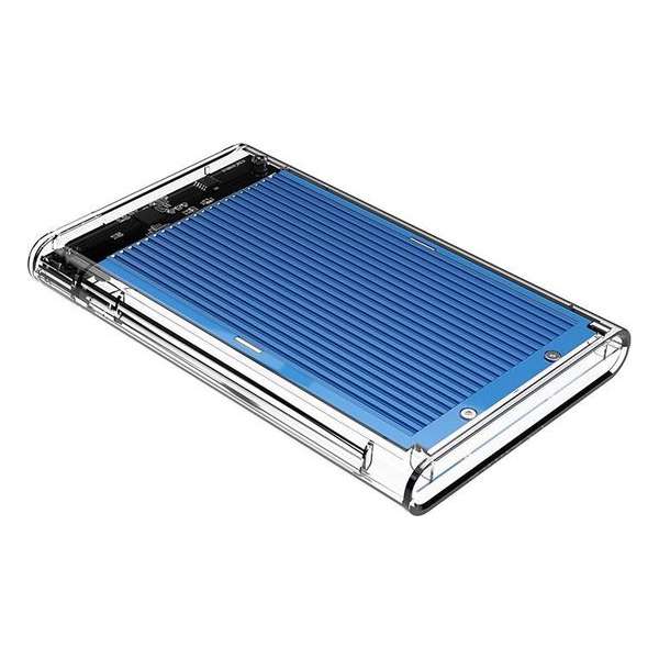 ORICO 2.5 inch harde schijf behuizing - transparant/aluminium - blauw ORICO 2.5 inch harde schijf behuizing - transparant/aluminium - blauw