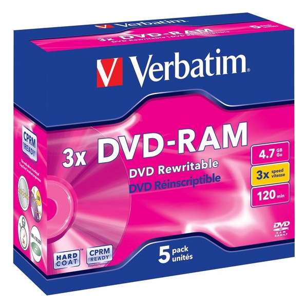 "Verbatim DVD-RAM 4,7GB 3X JC MATT SILVER SURFACE - Rohling"