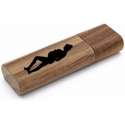 Walnoot hout usb stick met naam, tekst of logo bedrukken