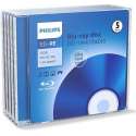 Bluray Philips 25GB  5pcs BD-RE jewel case 2x