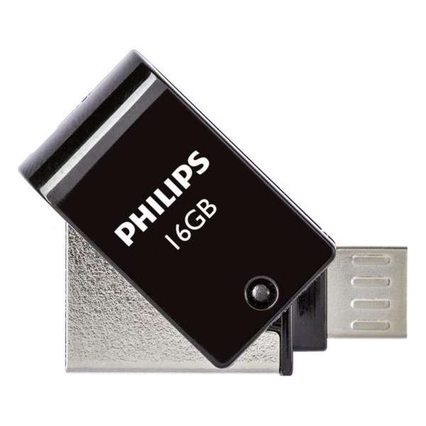 Philips 2 in 1 black 16gb otg microusb + usb 2.0