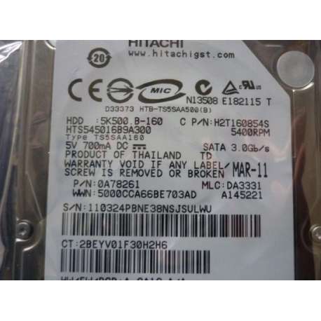 HP Printer hard drive Hitachi Travelstar 5K500.B 160GB CK837-67034
