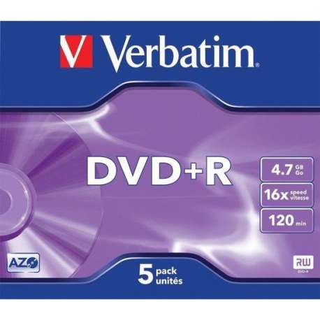 DVD+R Verbatim 4,7GB 5pcs Pack 16x JewelCase retail