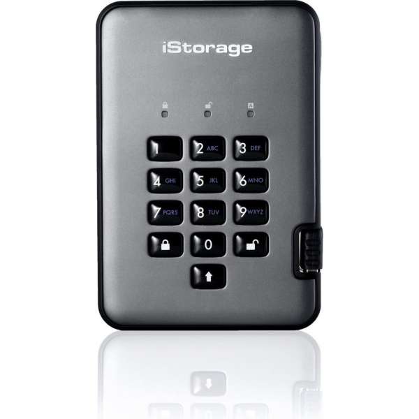 iStorage diskAshur PRO2 externe harde schijf 3000 GB Zwart, Grafiet