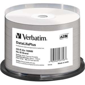 Verbatim CD-R AZO 700MB 52X SP THERMAL PRINTABLE - Rohling