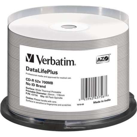Verbatim CD-R AZO 700MB 52X SP THERMAL PRINTABLE - Rohling