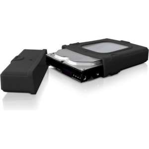 Fantec 1816 case voor opslagstations Opbergmap/sleeve Silicone Zwart