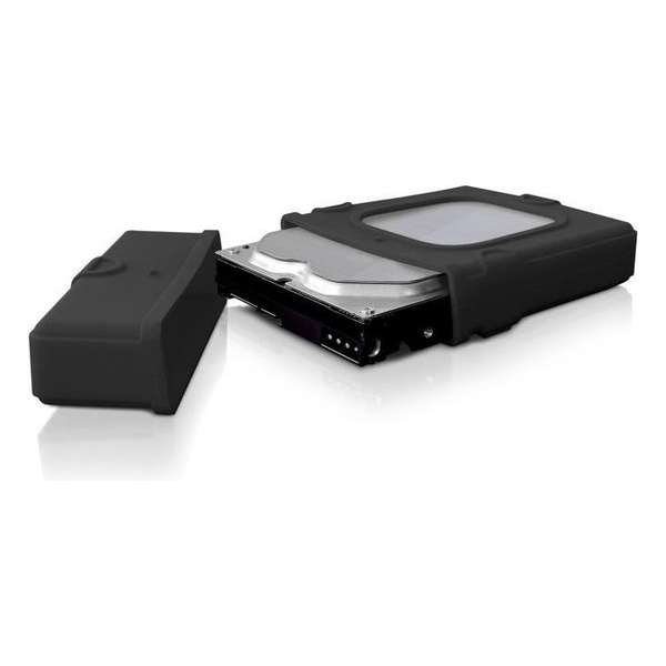 Fantec 1816 case voor opslagstations Opbergmap/sleeve Silicone Zwart