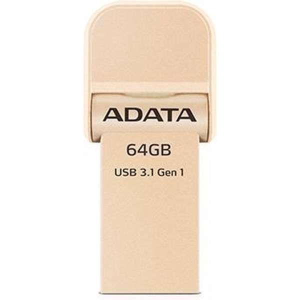ADATA AI920, 64GB USB flash drive USB Type-A / Lightning 3.2 Gen 1 (3.1 Gen 1) Goud