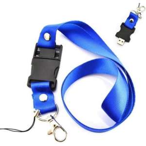 Lanyard usb stick 8gb blauw