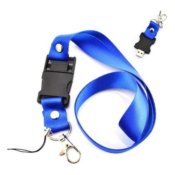 Lanyard usb stick 8gb blauw