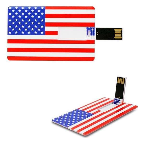 Creditcard usb stick Amerikaanse vlag 8GB -1 jaar garantie – A graden klasse chip