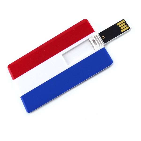 Creditcard  usb stick Nederlandse vlag 32GB -1 jaar garantie – A graden klasse chip