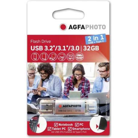 Agfa Photo usb 3.0 2in1 32gb usb-typec