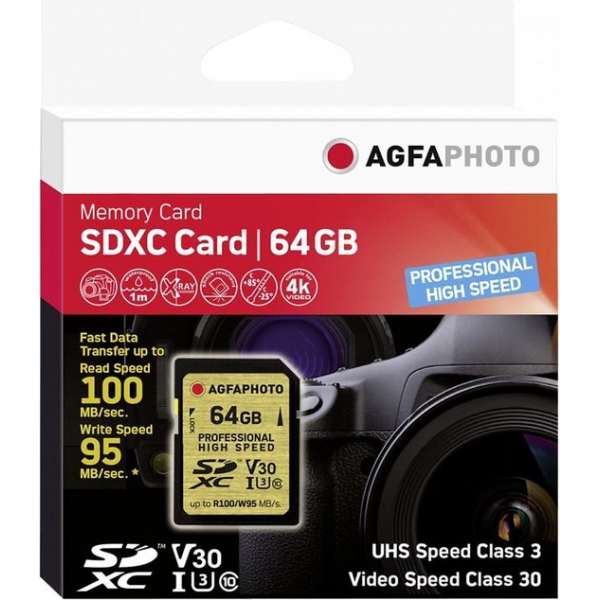 AgfaPhoto-SDXC-UHS-I-U3-V30-64GB-Professional-High-Speed