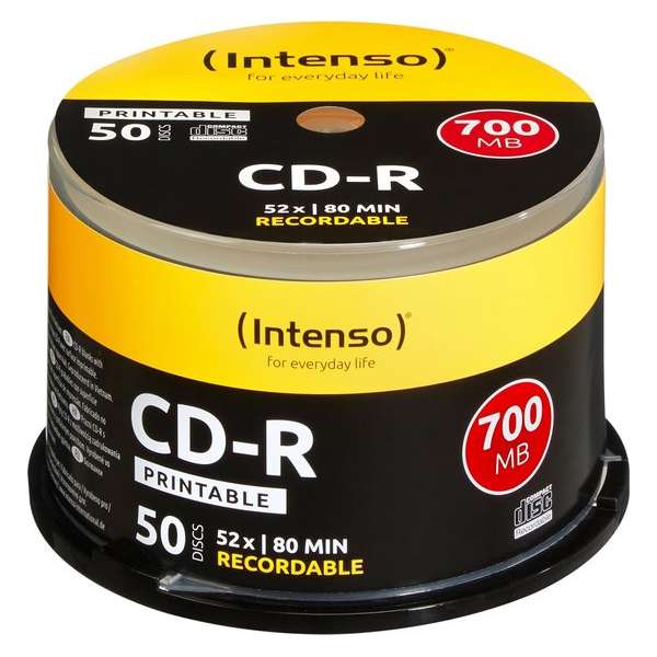 CD-R Intenso 700MB 50pcs Cakebox "printable inkjet" 52x