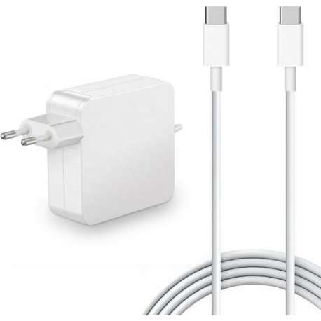 USB-C Macbook Oplader 87W + GRATIS USB-C kabel - Macbok Air 13" 2018-2020 - Macbook Pro 15" en 16"