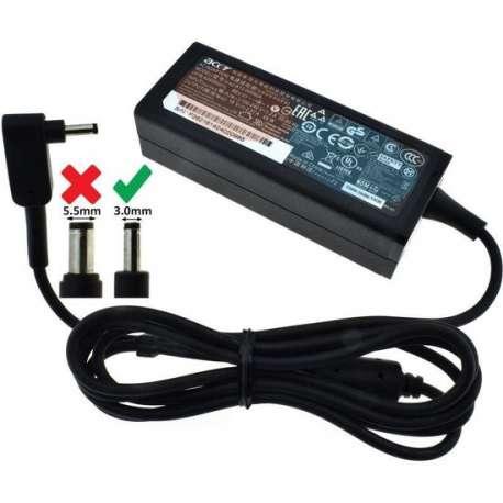 Acer small pin adapter 45w 19v 2.37a 3.0mm x 1.0mm