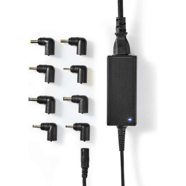 Nedis universele notebook lader 45W met 8 verwisselbare pluggen / zwart