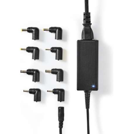 Nedis universele notebook lader 45W met 8 verwisselbare pluggen / zwart