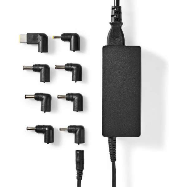Nedis universele notebook lader 65W met 8 verwisselbare pluggen / zwart