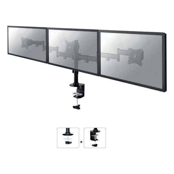 NewStar NM-D135D3BLACK - draai- en kantelbare monitorarm - Geschikt voor 3 monitoren t/m 27 inch - Zwart