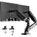 Douxe FM-SPM2 - Dubbele Gasgedreven Monitorbeugel - Monitor Arm 13-27 Inch - Full Motion voor op Kantoor en Thuis - Zwart