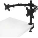 Monitor Arm Universeel 2 schermen Zwart - VESA 75x75 - VESA 100x100 - Kantelbaar en zwenkbaar - Monitoren aan bureau of tafel