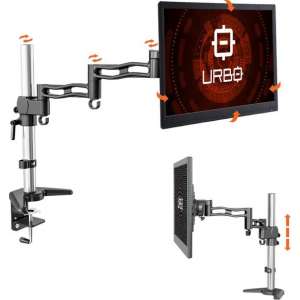 Urbo Marrum Ergonomische Monitorarm met twee flexibele scharnieren voor schermen tot 81 cm (32 inch). Tegen rugpijn en nekpijn.