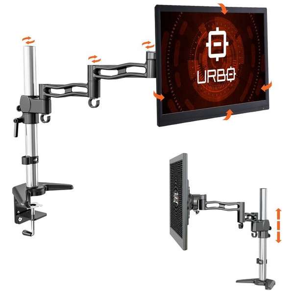 Urbo Marrum Ergonomische Monitorarm met twee flexibele scharnieren voor schermen tot 81 cm (32 inch). Tegen rugpijn en nekpijn. Urbo Marrum Ergonomische Monitorarm met twee flexibele scharnieren voor schermen tot 81 cm (32 inch). Tegen rugpijn en nekpijn.