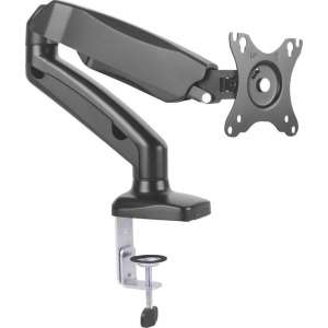 Full Motion Monitorarm Met Gasveer - Beeldscherm Bureau Tafel Beugel - 13-27 Inch - Voor 1 Scherm - 360 Graden Draaibaar - Zwart