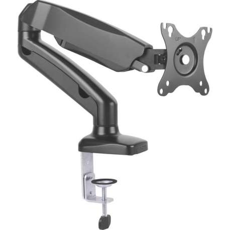Full Motion Monitorarm Met Gasveer - Beeldscherm Bureau Tafel Beugel - 13-27 Inch - Voor 1 Scherm - 360 Graden Draaibaar - Zwart