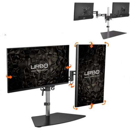 Urbo Nes ergonomische monitorarm met standaard en VESA voor op het bureau, voor schermen tot 68 (27 inch)