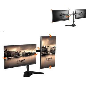 Urbo Deinum Ergonomische Monitor Beugel met standaard en Full Motion VESA Platen. Voor montage 2 13"-32"