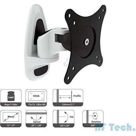 Home Office - VIISAN - HF17S - tot 8kg - 15" tot 34" inch Monitor Wall Mount Bracket Display Holder