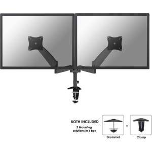 NewStar FPMA-D950DBLACK - flexibele monitorarm met veer - geschikt voor monitoren t/m 27 inch - zwart