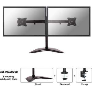 Newstar NM-D335DBLACK - Enkele monitorarm met voet - geschikt voor monitoren t/m 27 inch - Zwart